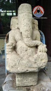 Temuan Arca Ganesha di Kejawang, Sruweng-Kebumen (tampak depan)